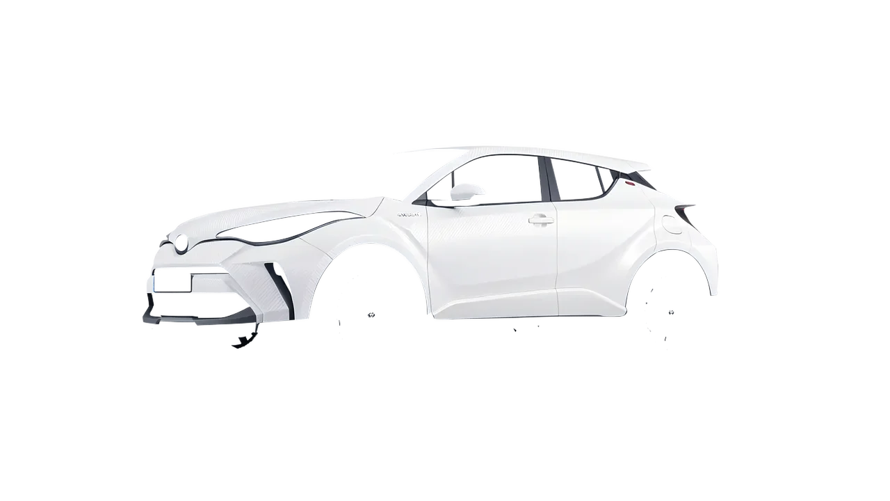 Toyota C-HR 2021 wrapped in Carbon Fiber White (Avery Dennison SW900-115-X), front three-quarter view