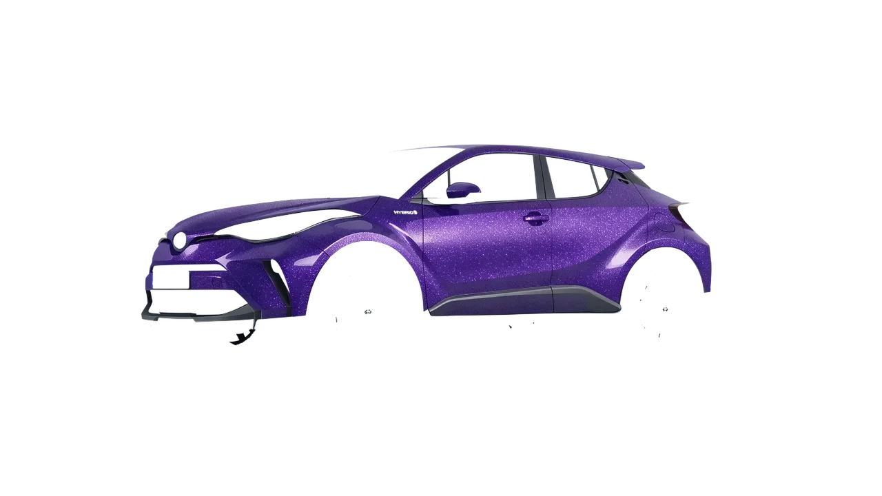 Toyota C-HR 2021 wrapped in Purple (Avery Dennison SW900-587-D), front three-quarter view