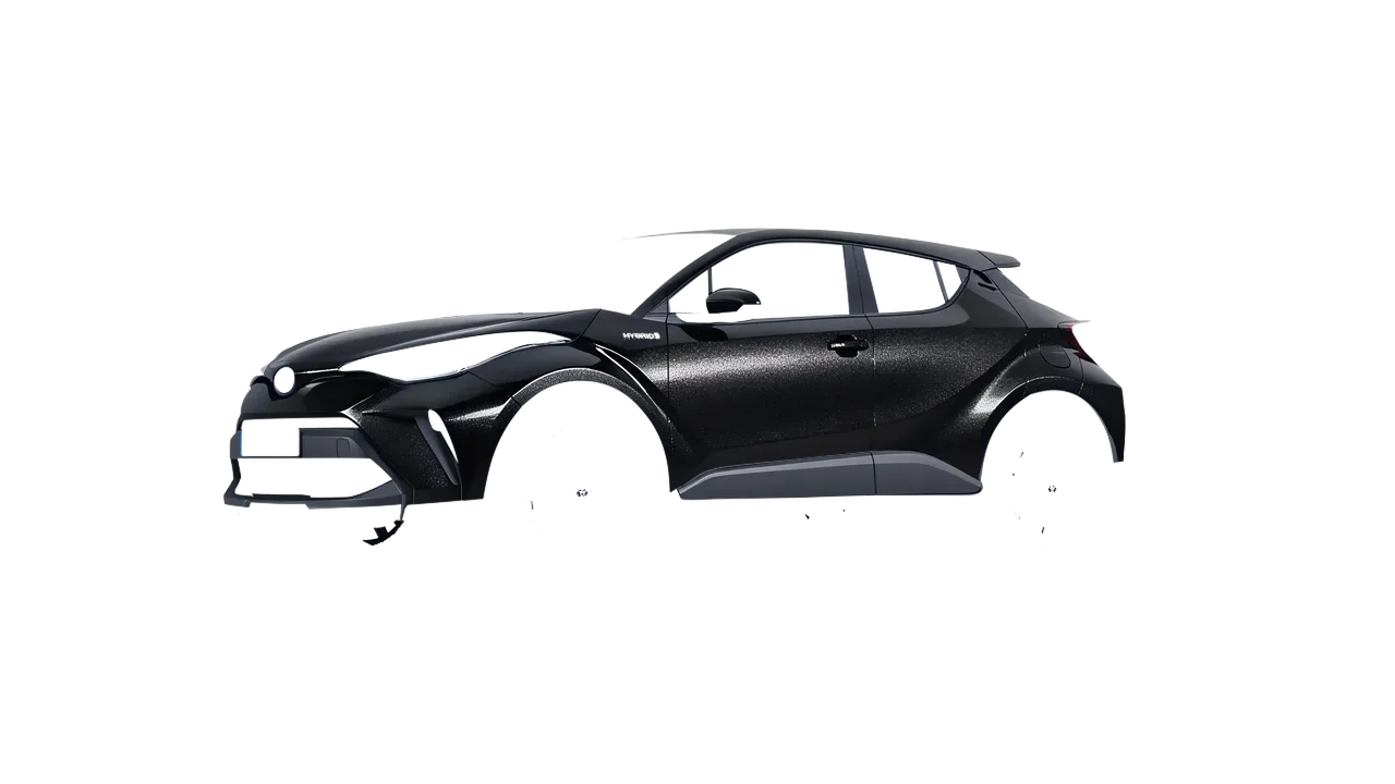 Toyota C-HR 2021 wrapped in Mystery Black (Avery Dennison SW900-184-M), front three-quarter view