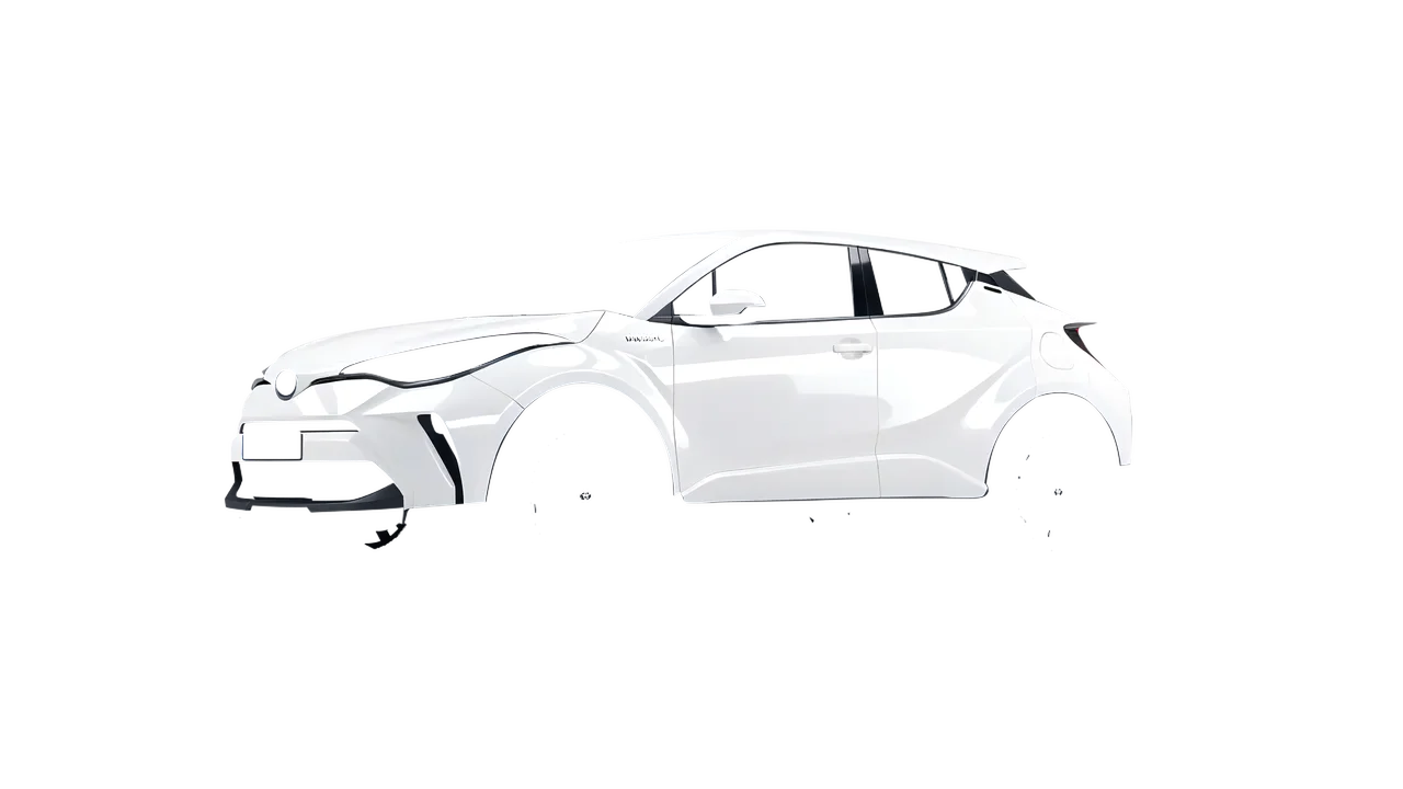 Toyota C-HR 2021 wrapped in Gloss White (3M G10), front three-quarter view