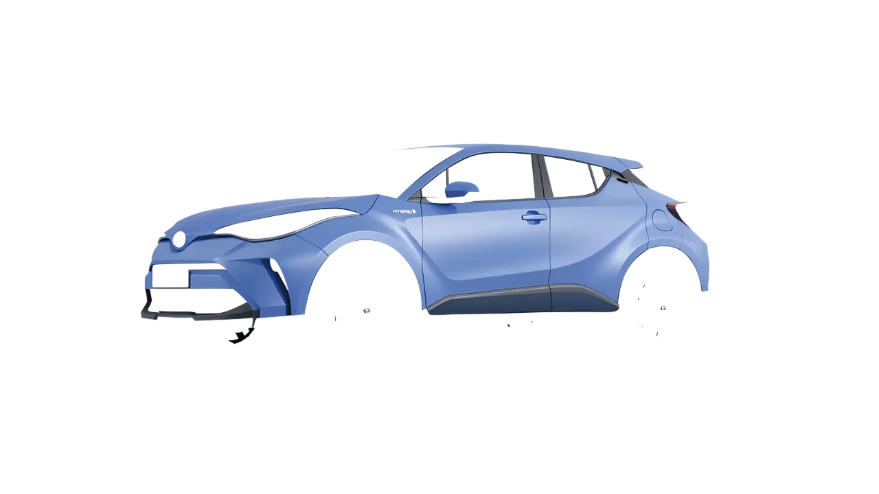 Toyota C-HR 2021 wrapped in Dreamline Blue (Avery Dennison SW900-616-O), front three-quarter view