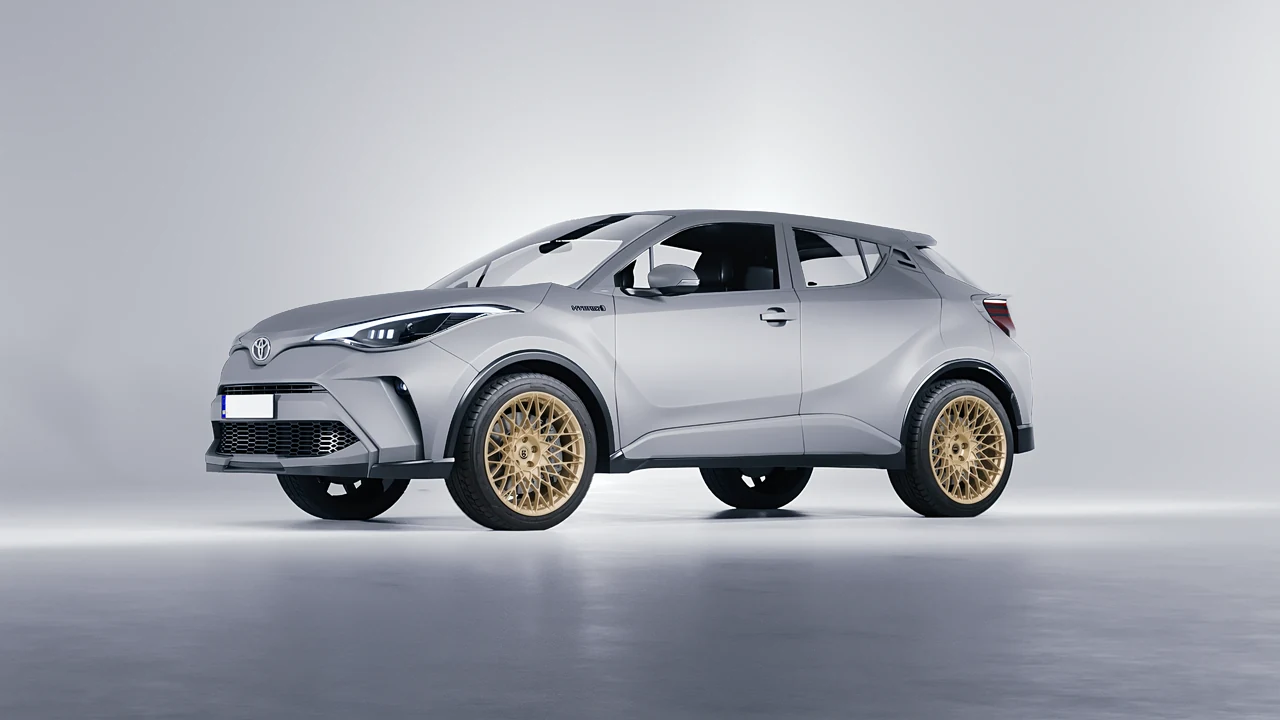 Toyota C-HR 2021 on HRE Performance Wheels 501M forged wheels, front three-quarter view