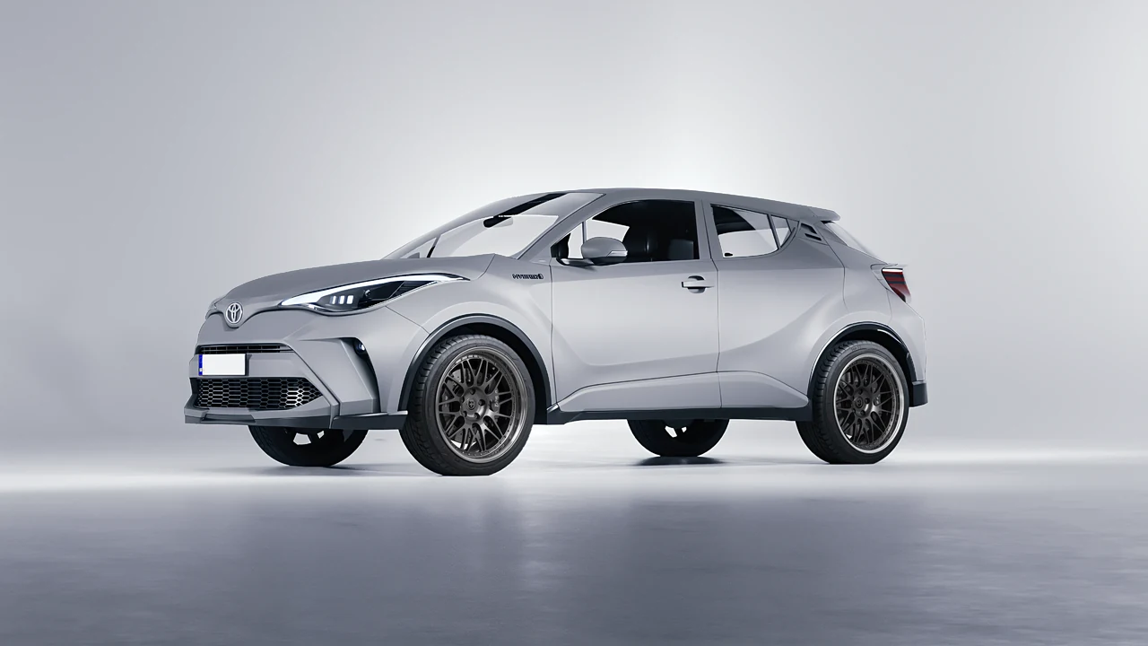 Toyota C-HR 2021 on HRE Performance Wheels 540 forged wheels, front three-quarter view
