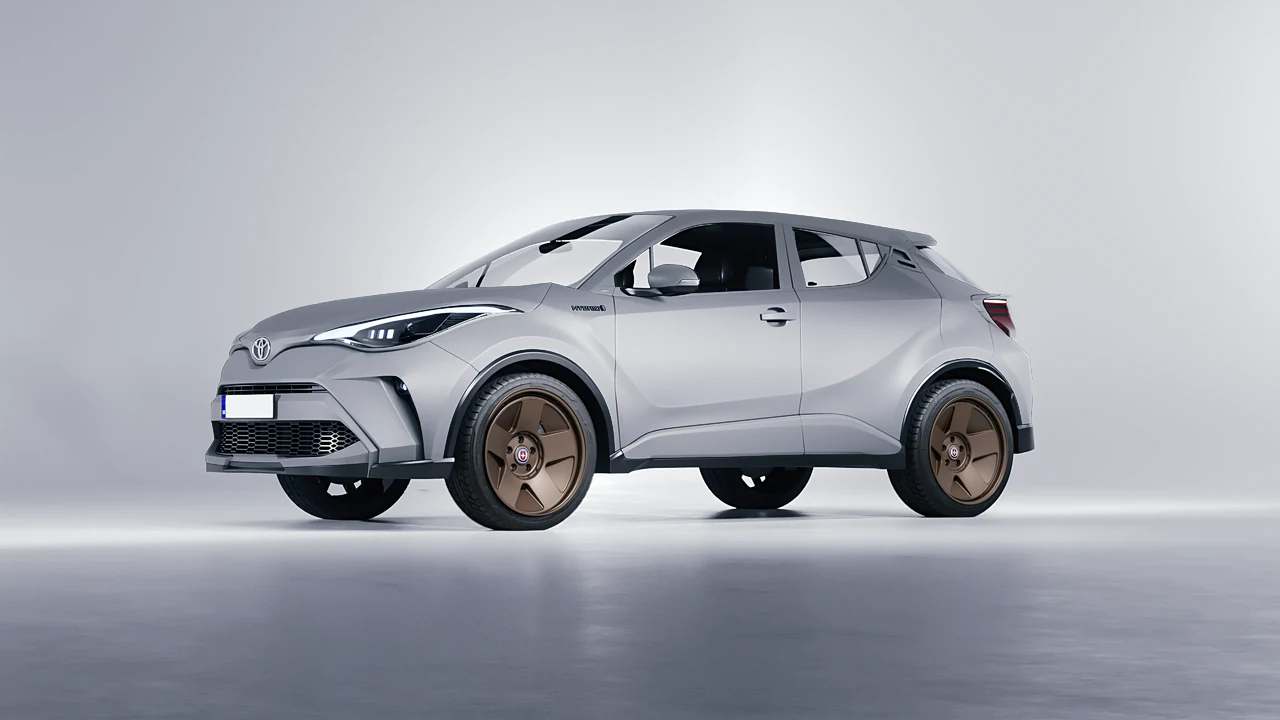 Toyota C-HR 2021 on HRE Performance Wheels 555-GTM forged wheels, front three-quarter view