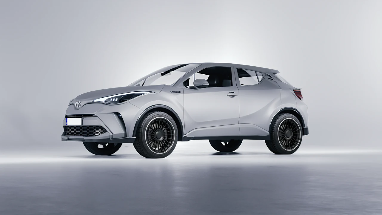 Toyota C-HR 2021 on RDB LA Twenty Two forged wheels, front three-quarter view