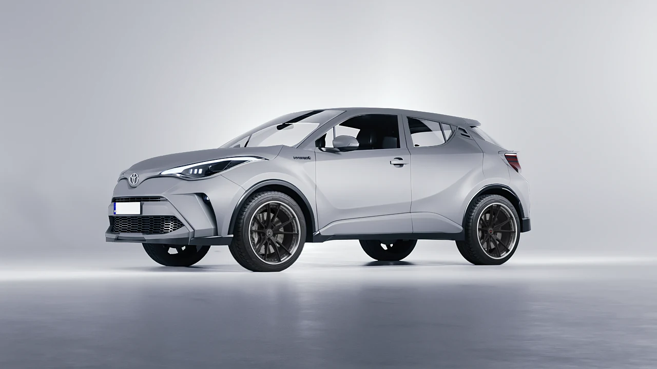 Toyota C-HR 2021 on HRE Performance Wheels S104 forged wheels, front three-quarter view