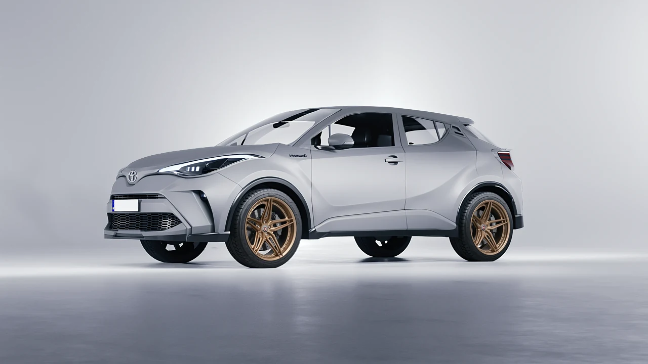 Toyota C-HR 2021 on HRE Performance Wheels S107SC forged wheels, front three-quarter view