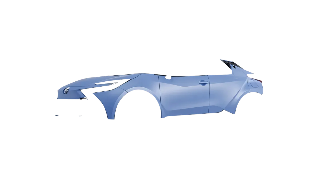 Toyota C-HR 2024 wrapped in Dreamline Blue (Avery Dennison SW900-616-O), front three-quarter view