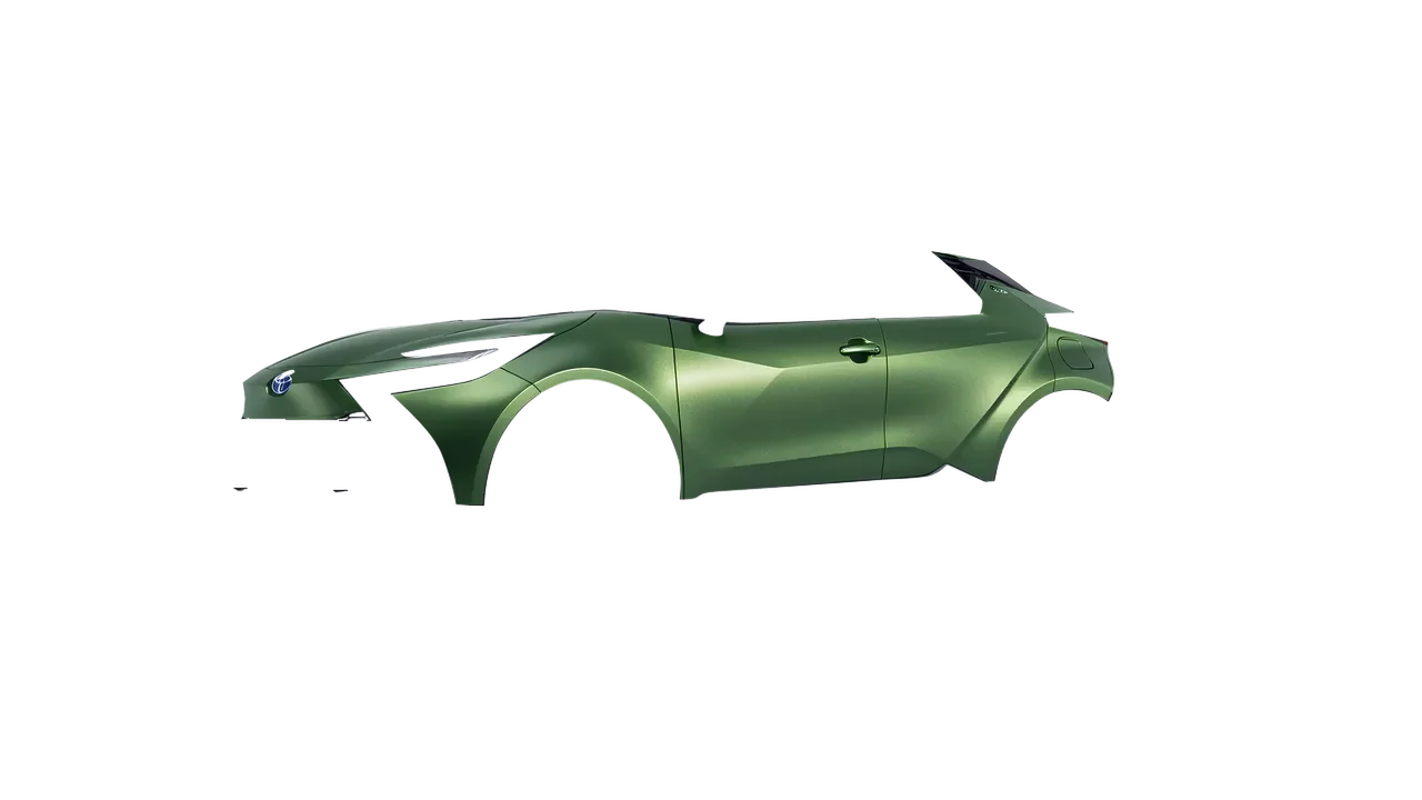 Toyota C-HR 2024 wrapped in Apple Green (Avery Dennison SW900-745-M), front three-quarter view