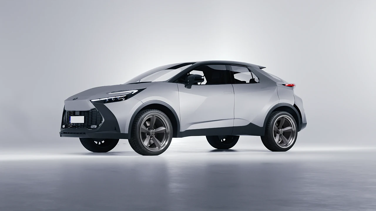 Toyota C-HR 2024 on HRE Performance Wheels 105 forged wheels, front three-quarter view