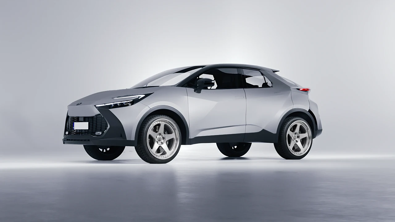 Toyota C-HR 2024 on HRE Performance Wheels 305 forged wheels, front three-quarter view