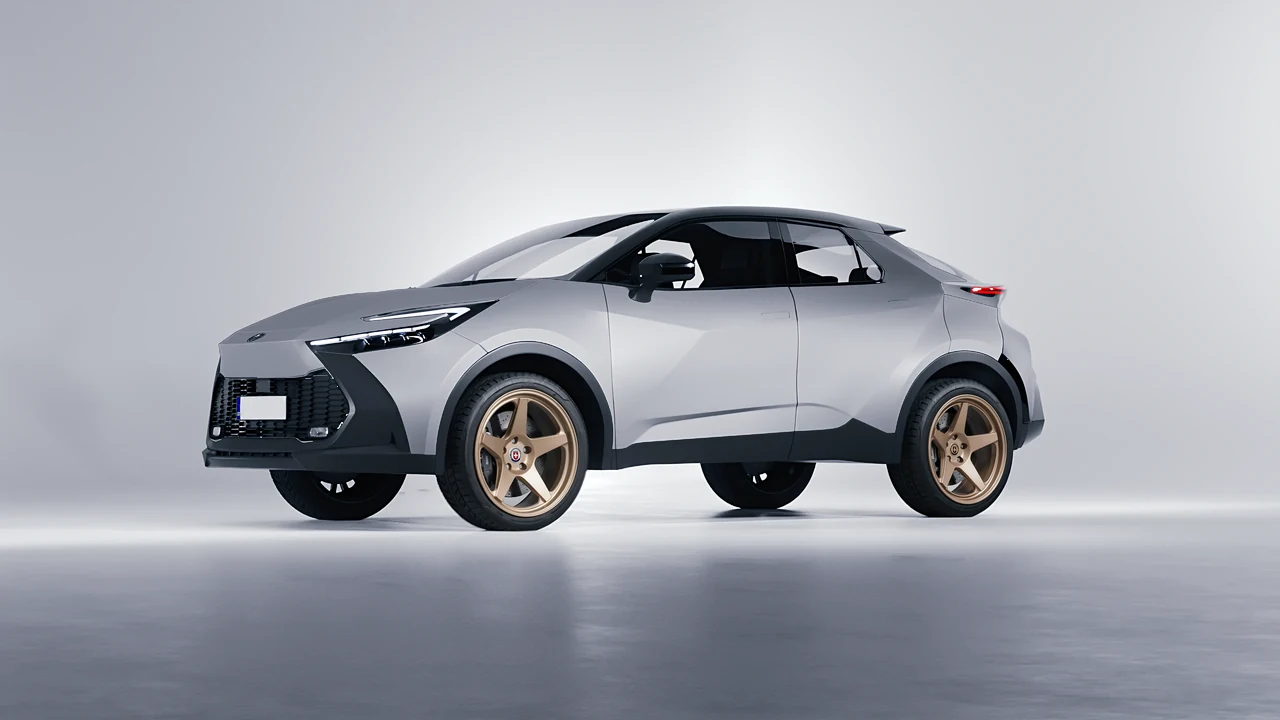 Toyota C-HR 2024 on HRE Performance Wheels 305-GTS forged wheels, front three-quarter view