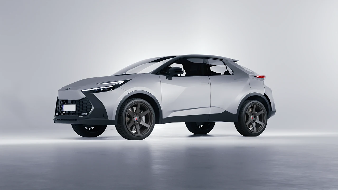 Toyota C-HR 2024 on HRE Performance Wheels 306-GT forged wheels, front three-quarter view