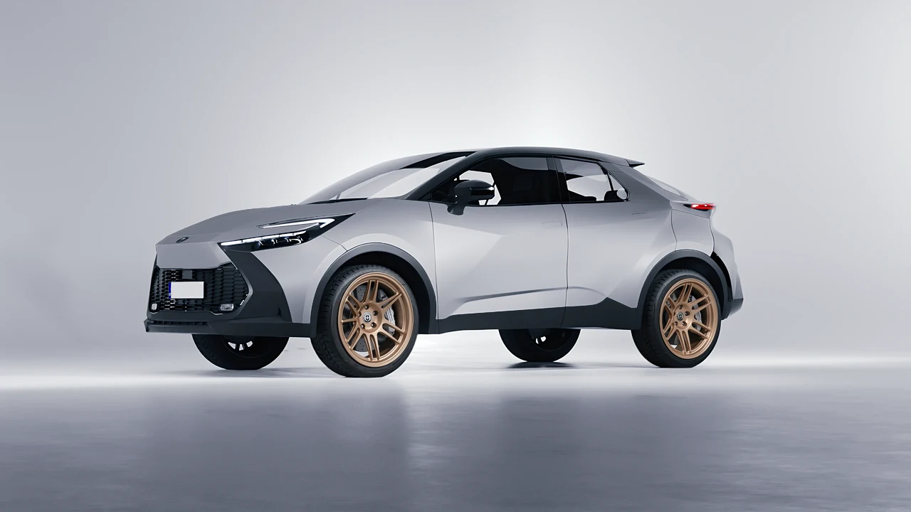 Toyota C-HR 2024 on HRE Performance Wheels 312-GTS forged wheels, front three-quarter view