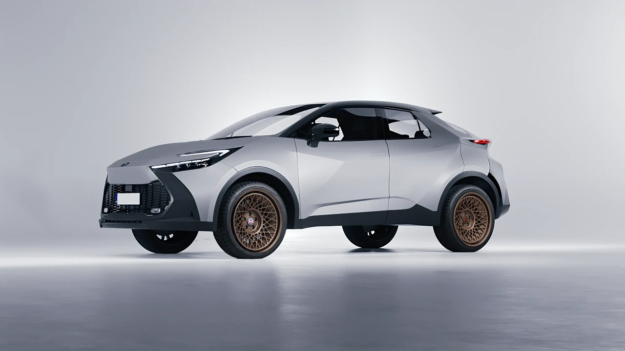 Toyota C-HR 2024 on HRE Performance Wheels 501-GTM forged wheels, front three-quarter view