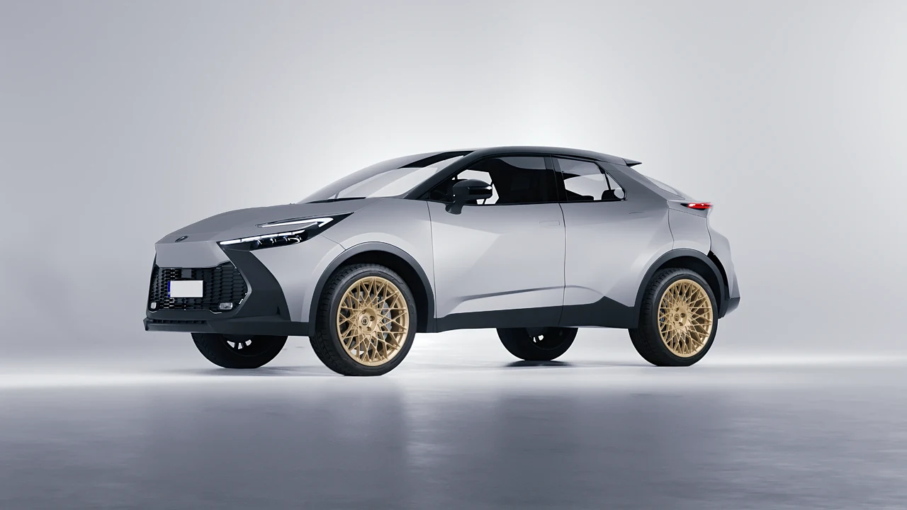 Toyota C-HR 2024 on HRE Performance Wheels 501M forged wheels, front three-quarter view