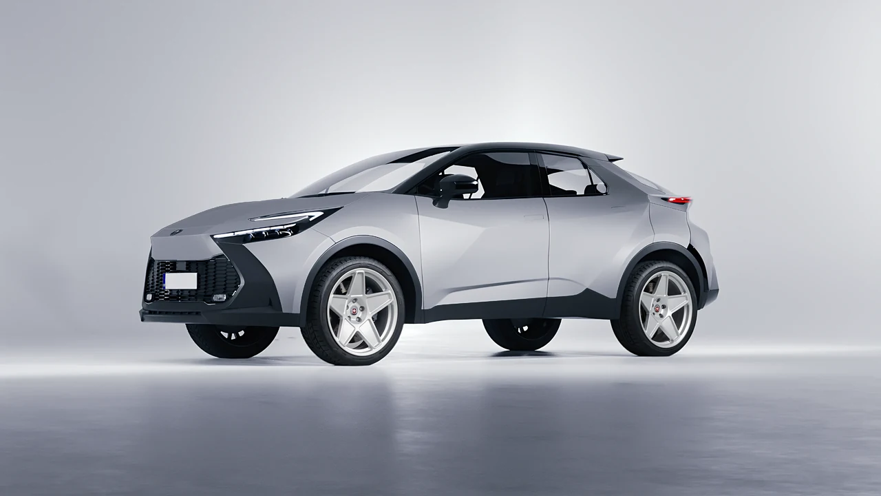 Toyota C-HR 2024 on HRE Performance Wheels 505M forged wheels, front three-quarter view