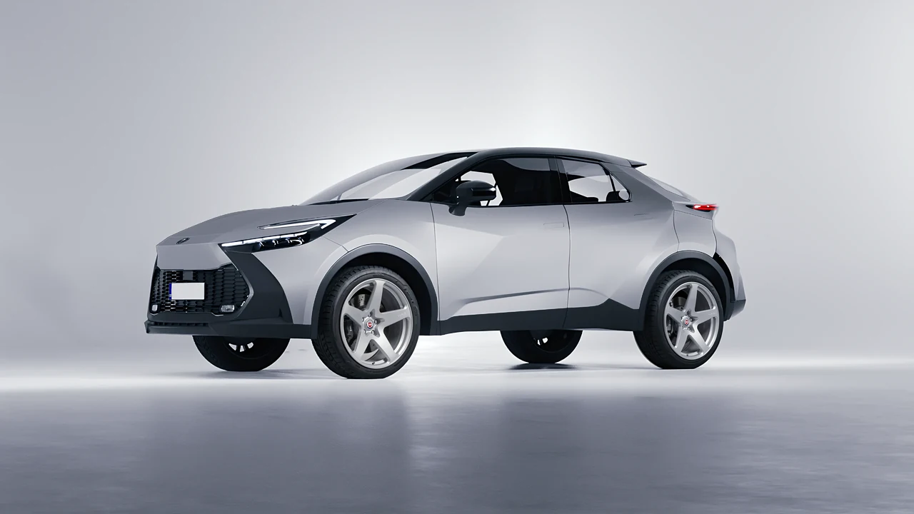 Toyota C-HR 2024 on HRE Performance Wheels 527M forged wheels, front three-quarter view