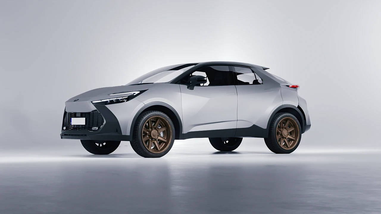 Toyota C-HR 2024 on HRE Performance Wheels HD188 forged wheels, front three-quarter view