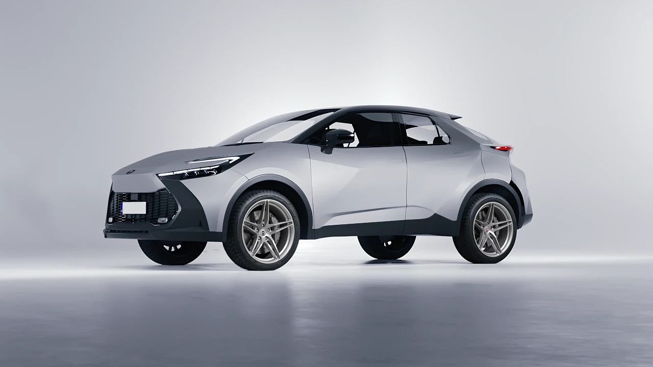 Toyota C-HR 2024 on HRE Performance Wheels P107 forged wheels, front three-quarter view