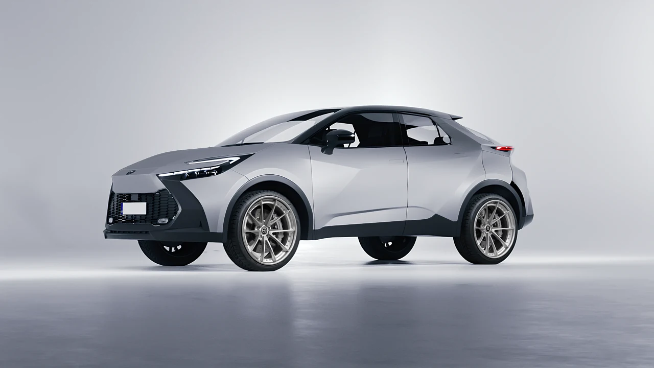 Toyota C-HR 2024 on HRE Performance Wheels S204 forged wheels, front three-quarter view