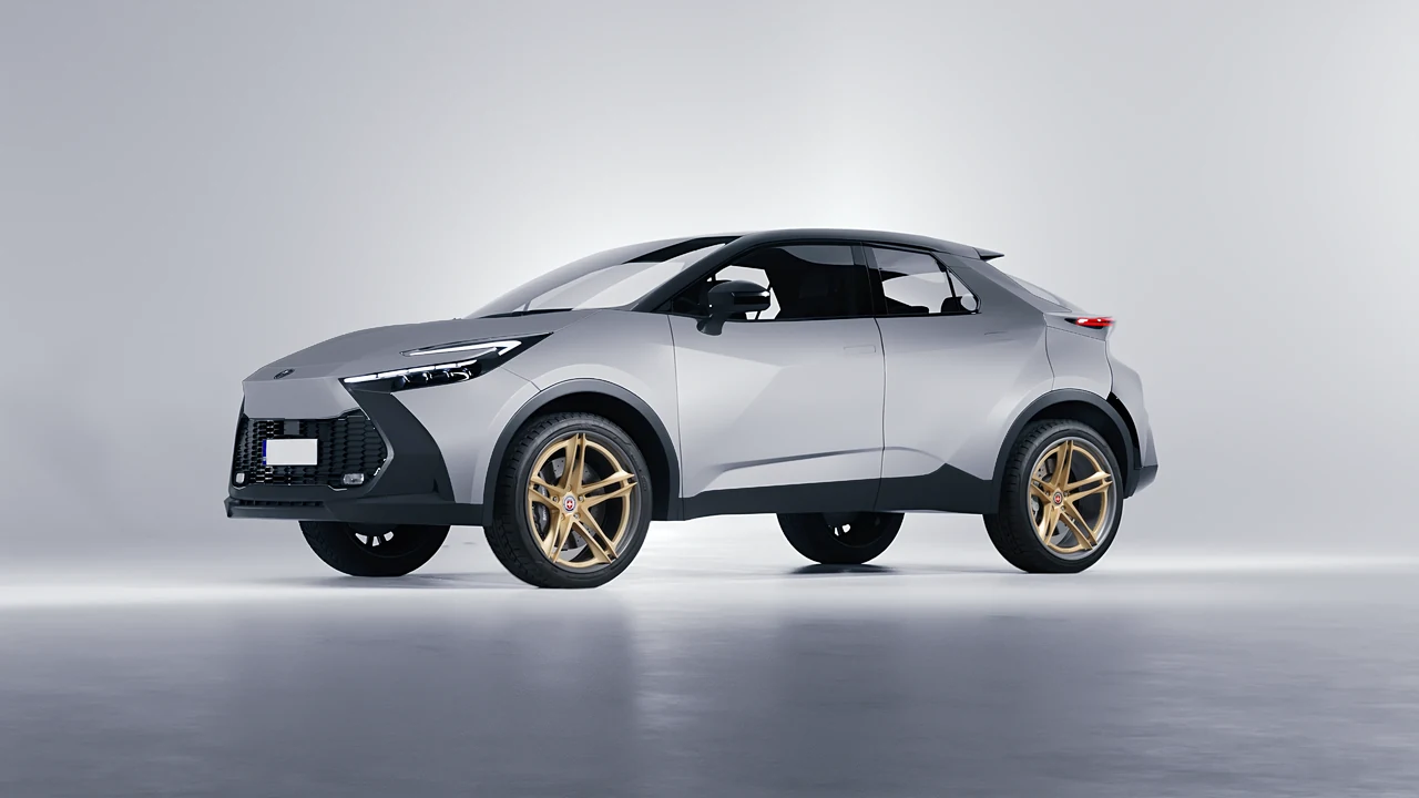 Toyota C-HR 2024 on HRE Performance Wheels S207H forged wheels, front three-quarter view