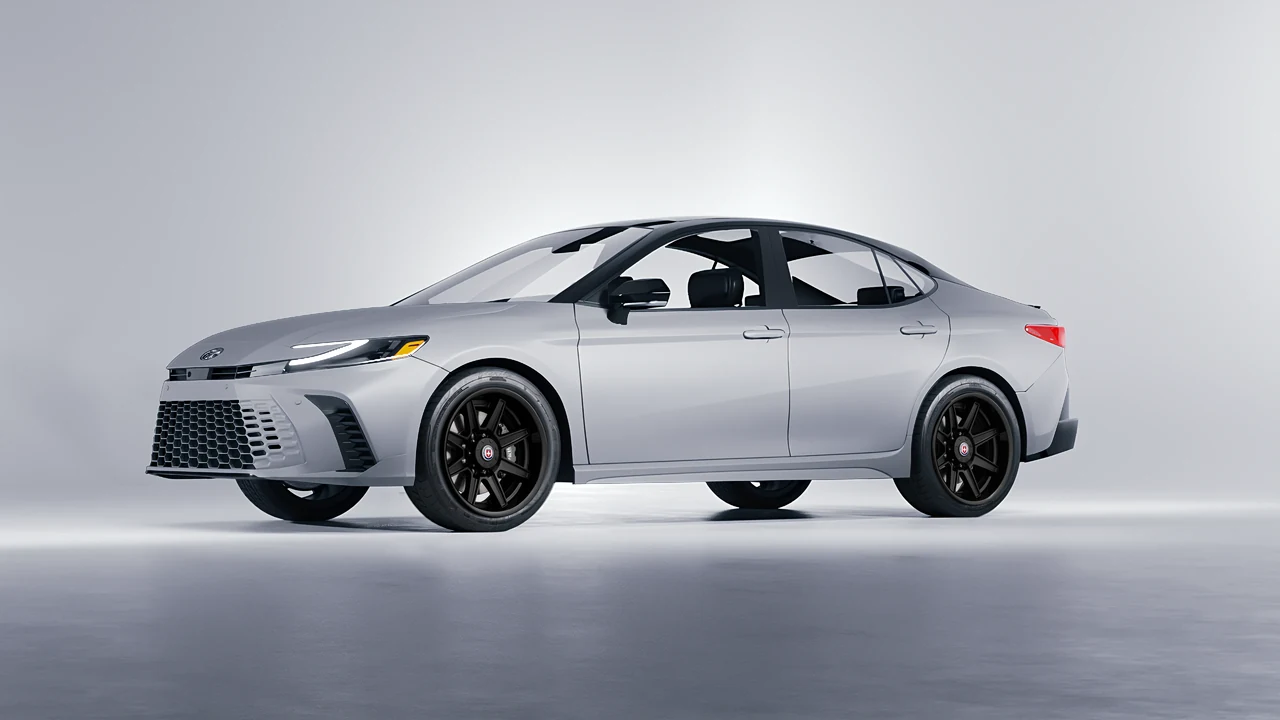 Toyota Camry Hybrid 2025 on HRE Performance Wheels HD188H forged wheels, front three-quarter view