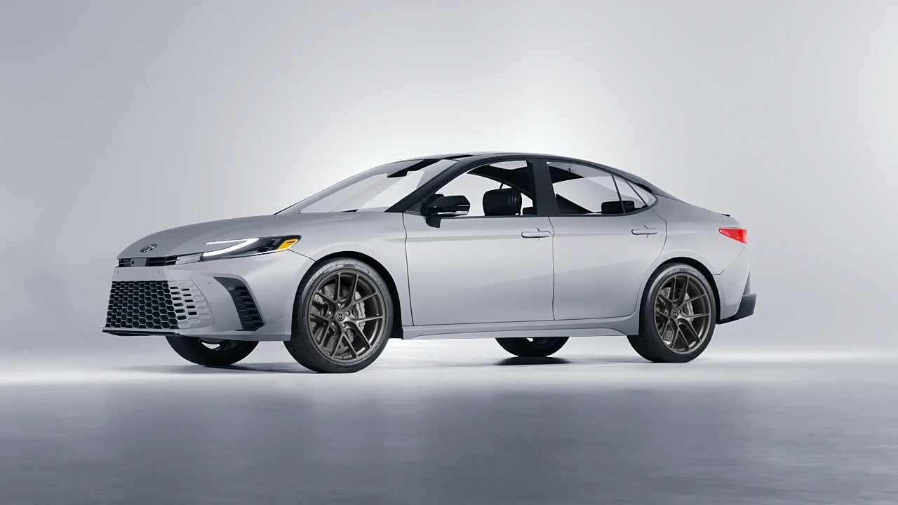 Toyota Camry Hybrid 2025 on HRE Performance Wheels R101-Lightweight forged wheels, front three-quarter view