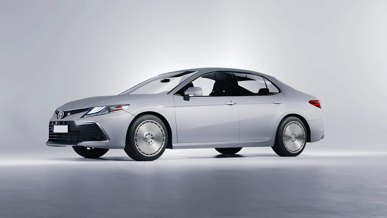 Toyota Camry LE Hybrid 2023 on RDB LA Zero forged wheels, front three-quarter view