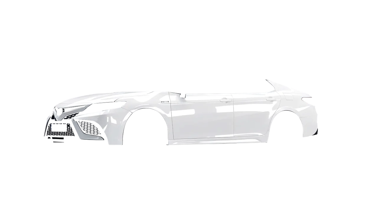 Toyota Camry XSE Hybrid 2023 wrapped in Gloss White (3M G10), front three-quarter view