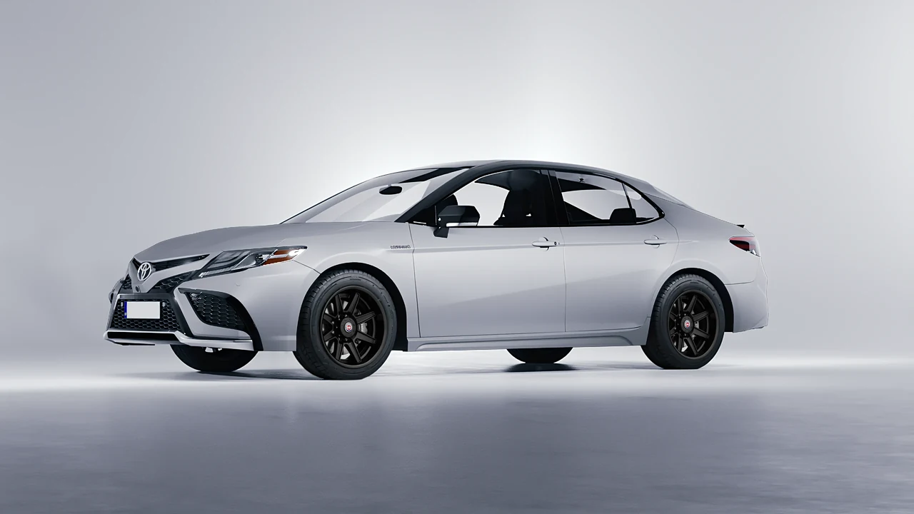 Toyota Camry XSE Hybrid 2023 on HRE Performance Wheels HD188H forged wheels, front three-quarter view