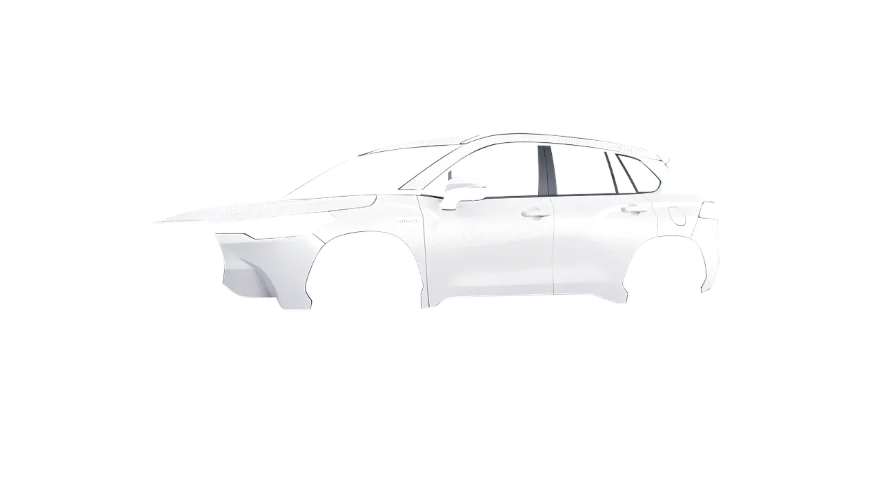 Toyota Corolla Cross 2023 wrapped in Carbon Fiber White (Avery Dennison SW900-115-X), front three-quarter view