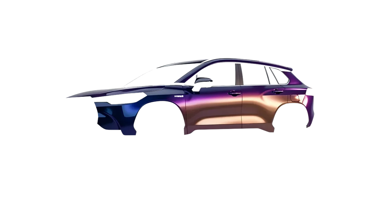 Toyota Corolla Cross 2023 wrapped in Gloss Flip Deep Space (3M GP278), front three-quarter view