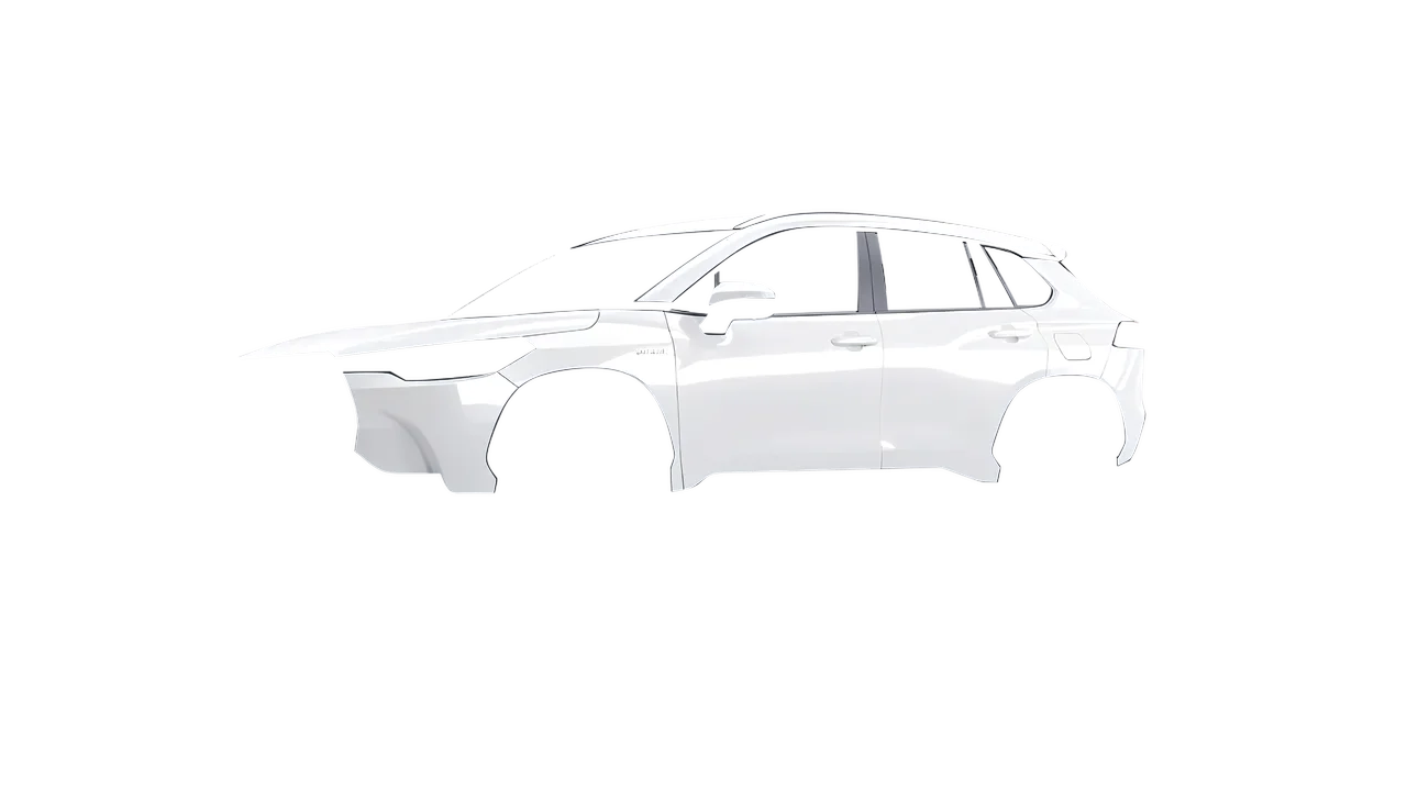 Toyota Corolla Cross 2023 wrapped in Gloss White (3M G10), front three-quarter view