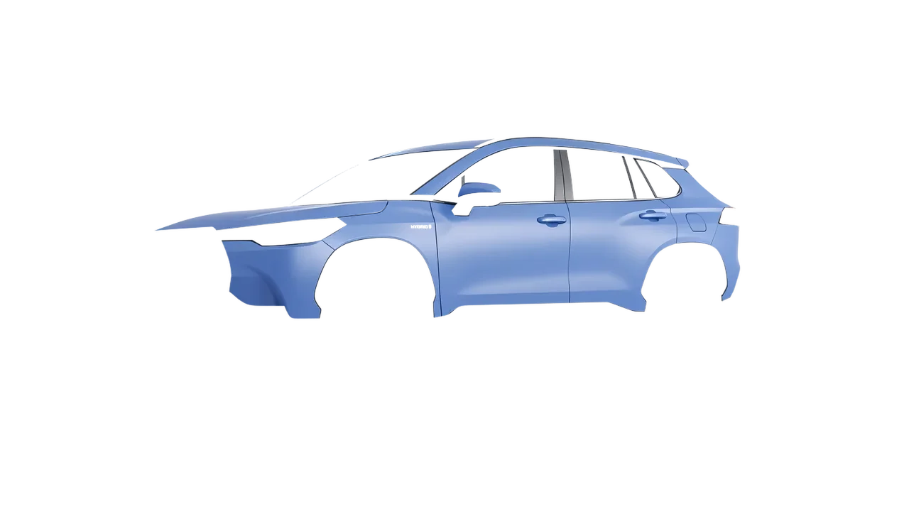 Toyota Corolla Cross 2023 wrapped in Dreamline Blue (Avery Dennison SW900-616-O), front three-quarter view