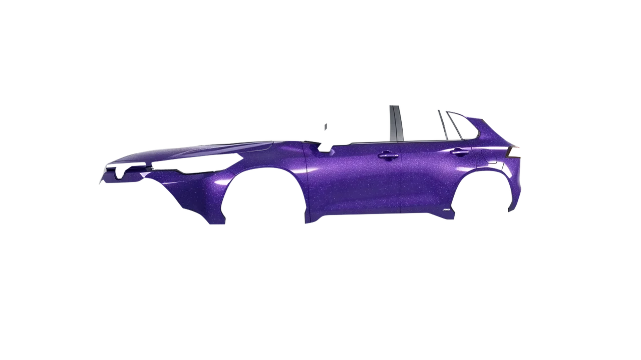 Toyota Corolla Cross Hybrid 2023 wrapped in Purple (Avery Dennison SW900-587-D), front three-quarter view