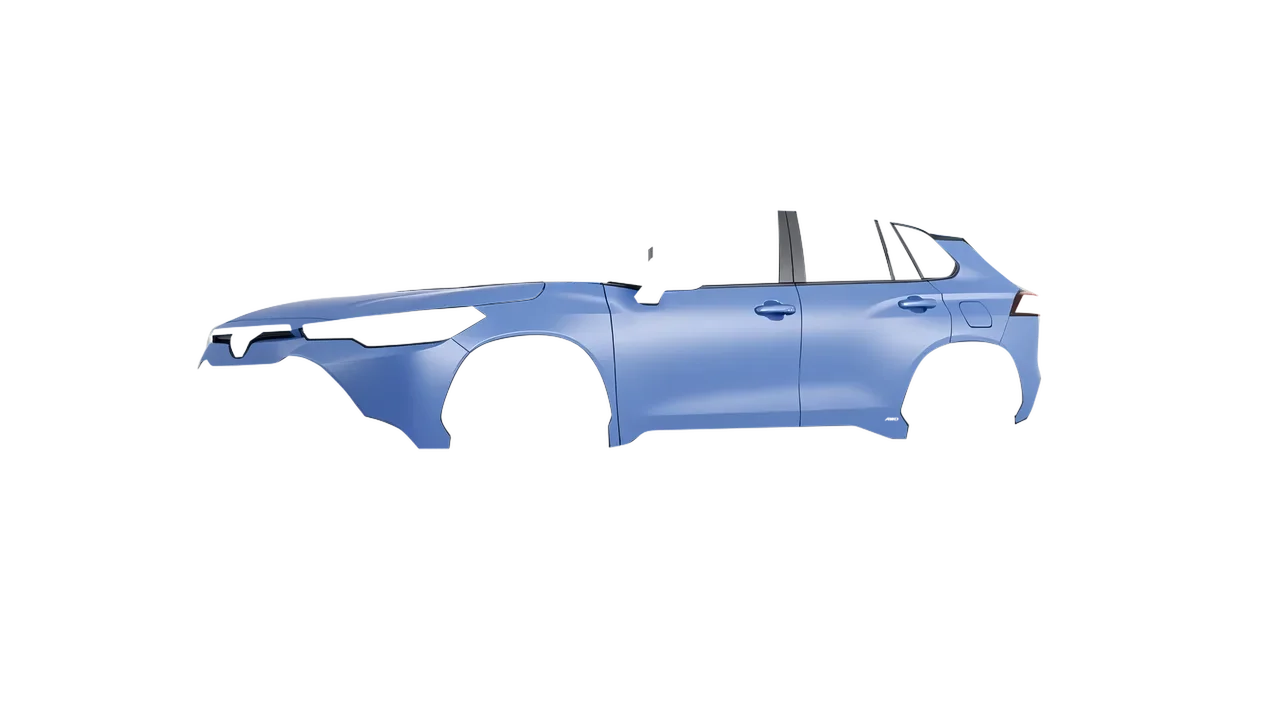 Toyota Corolla Cross Hybrid 2023 wrapped in Dreamline Blue (Avery Dennison SW900-616-O), front three-quarter view