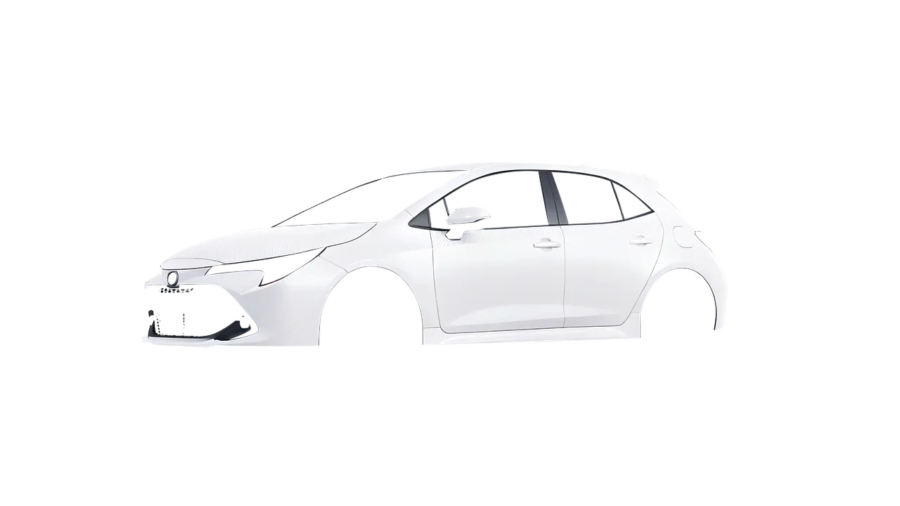 Toyota Corolla Hatchback 2021 wrapped in Carbon Fiber White (Avery Dennison SW900-115-X), front three-quarter view