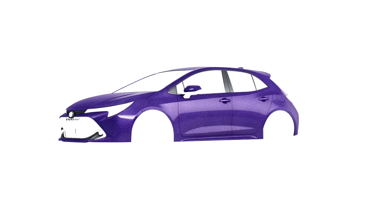Toyota Corolla Hatchback 2021 wrapped in Purple (Avery Dennison SW900-587-D), front three-quarter view