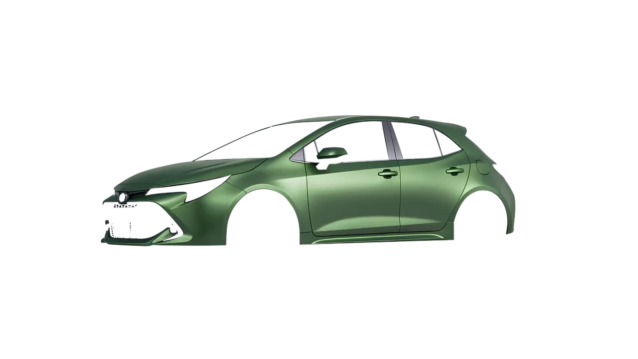 Toyota Corolla Hatchback 2021 wrapped in Apple Green (Avery Dennison SW900-745-M), front three-quarter view