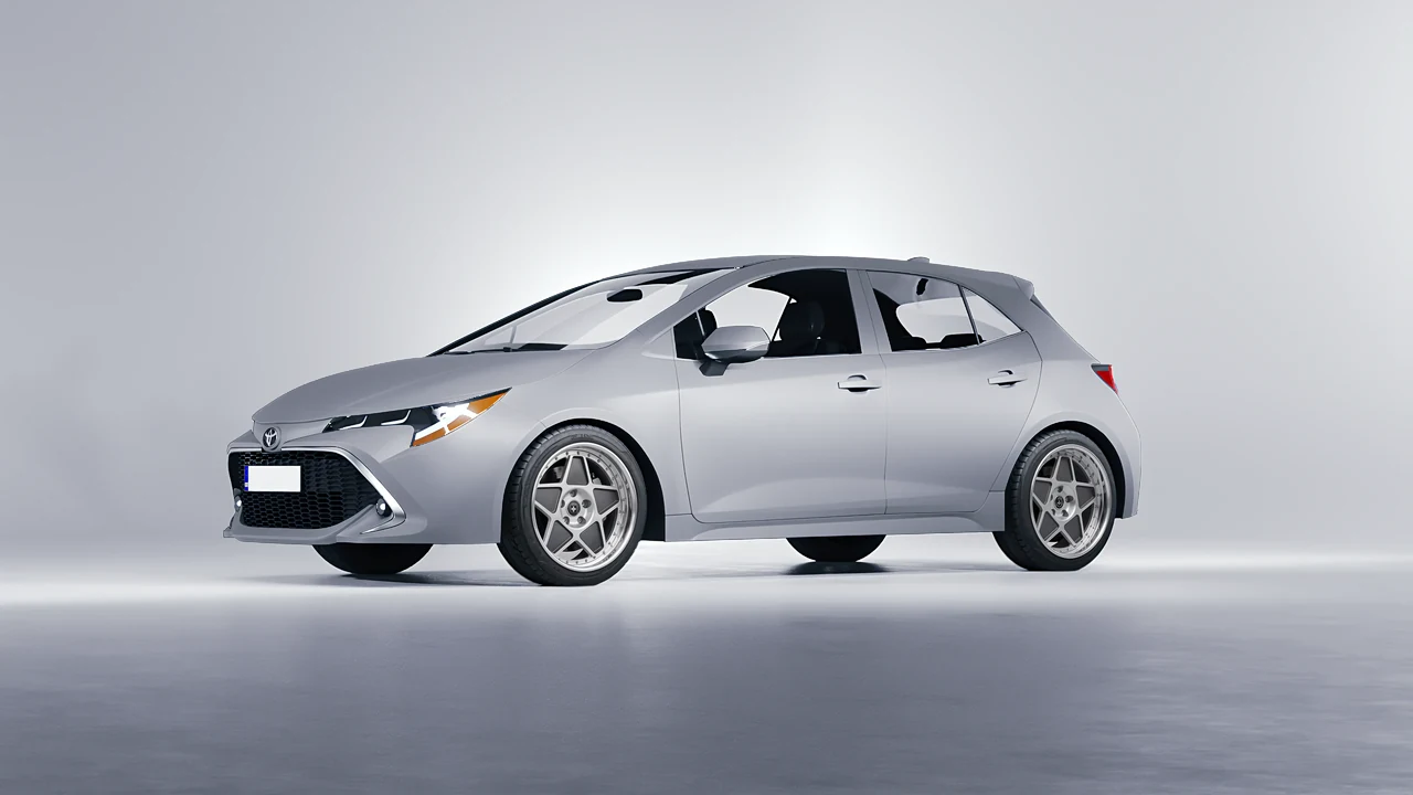 Toyota Corolla Hatchback 2021 on HRE Performance Wheels 505 forged wheels, front three-quarter view