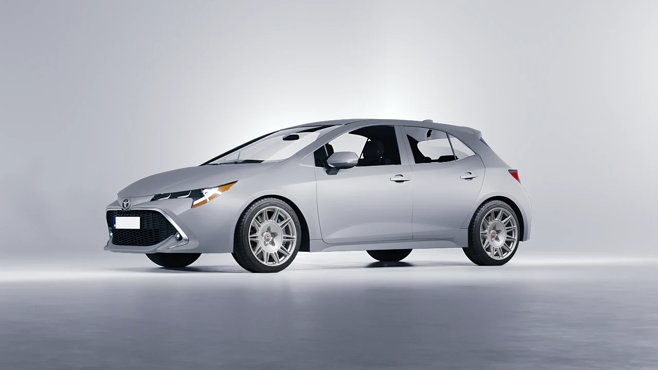 Toyota Corolla Hatchback 2021 on HRE Performance Wheels 528M forged wheels, front three-quarter view