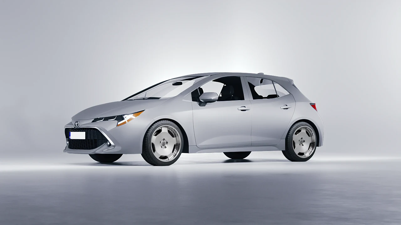 Toyota Corolla Hatchback 2021 on HRE Performance Wheels 544C forged wheels, front three-quarter view