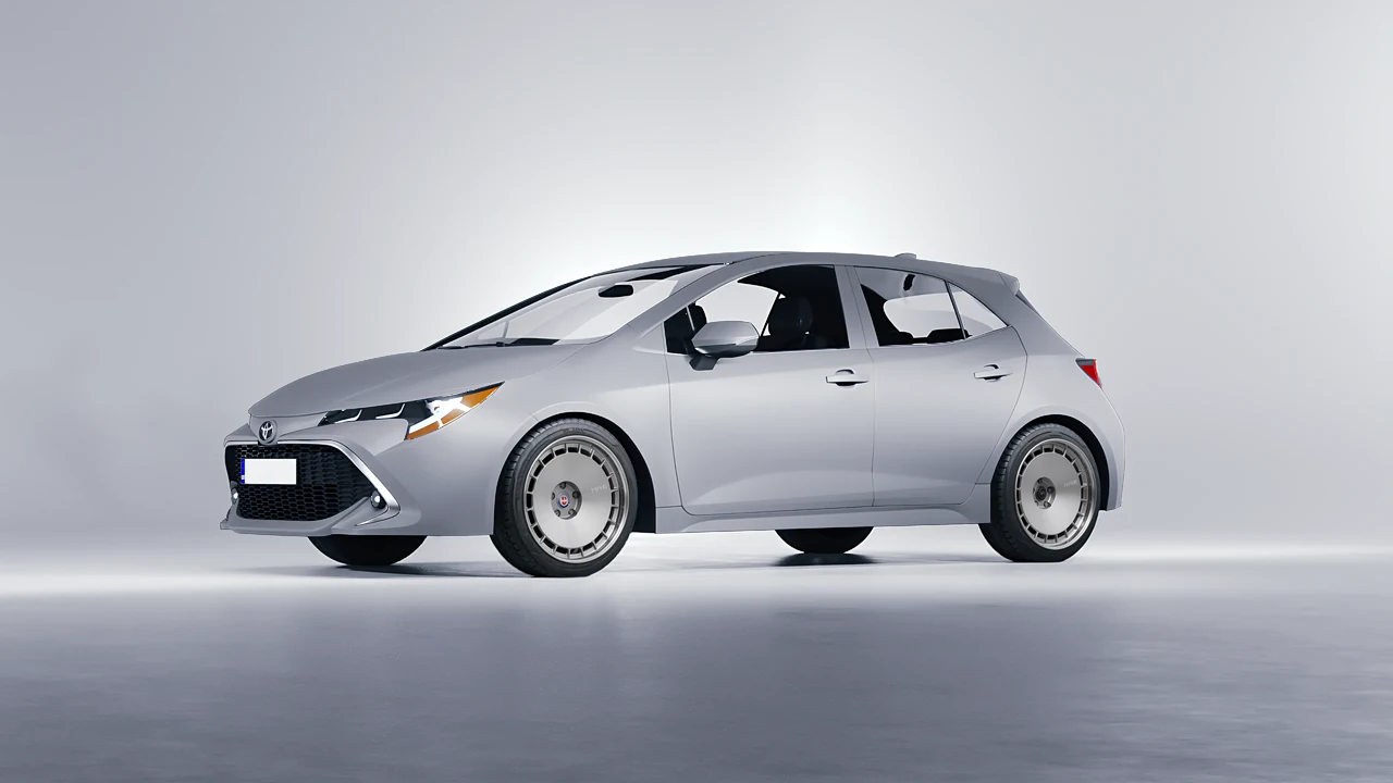 Toyota Corolla Hatchback 2021 on HRE Performance Wheels 935 forged wheels, front three-quarter view