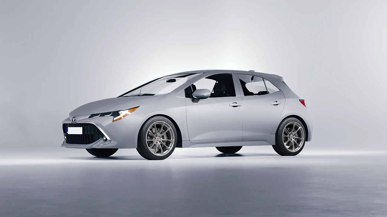 Toyota Corolla Hatchback 2021 on HRE Performance Wheels P204 forged wheels, front three-quarter view