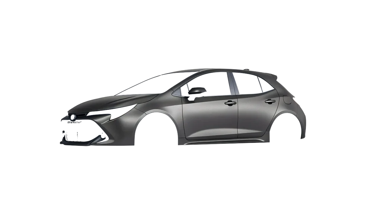Toyota Corolla Hatchback 2021 wrapped in Black Rock Grey (Avery Dennison SW900-823-M), front three-quarter view