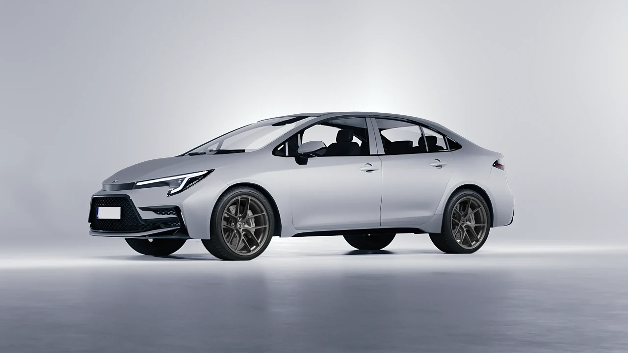 Toyota Corolla Sedan Hybrid 2023 on HRE Performance Wheels R101-Lightweight forged wheels, front three-quarter view