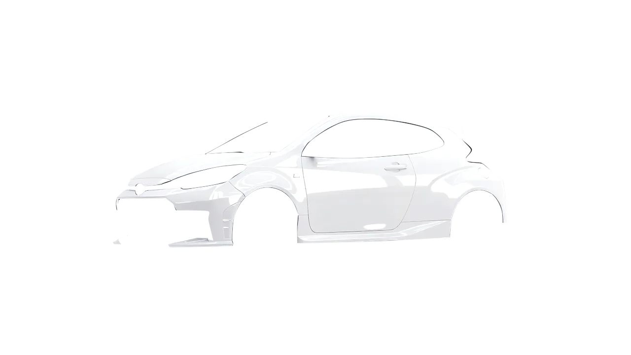Toyota GR Yaris 2024 wrapped in Gloss White (3M G10), front three-quarter view