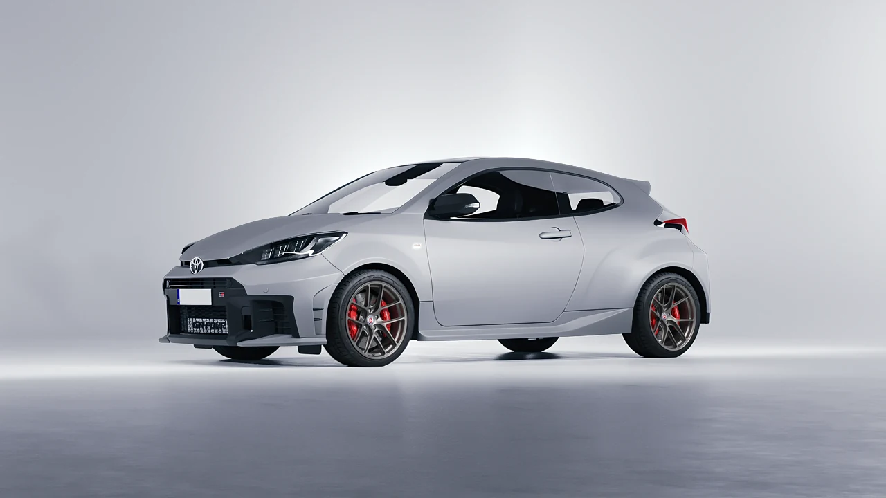 Toyota GR Yaris 2024 on HRE Performance Wheels R101-Lightweight forged wheels, front three-quarter view