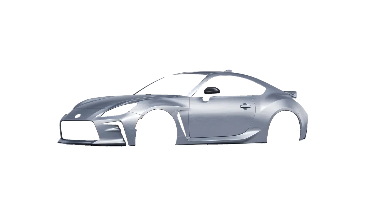Toyota GR86 2022 wrapped in Brushed Aluminum (Avery Dennison SW900-812-X), front three-quarter view